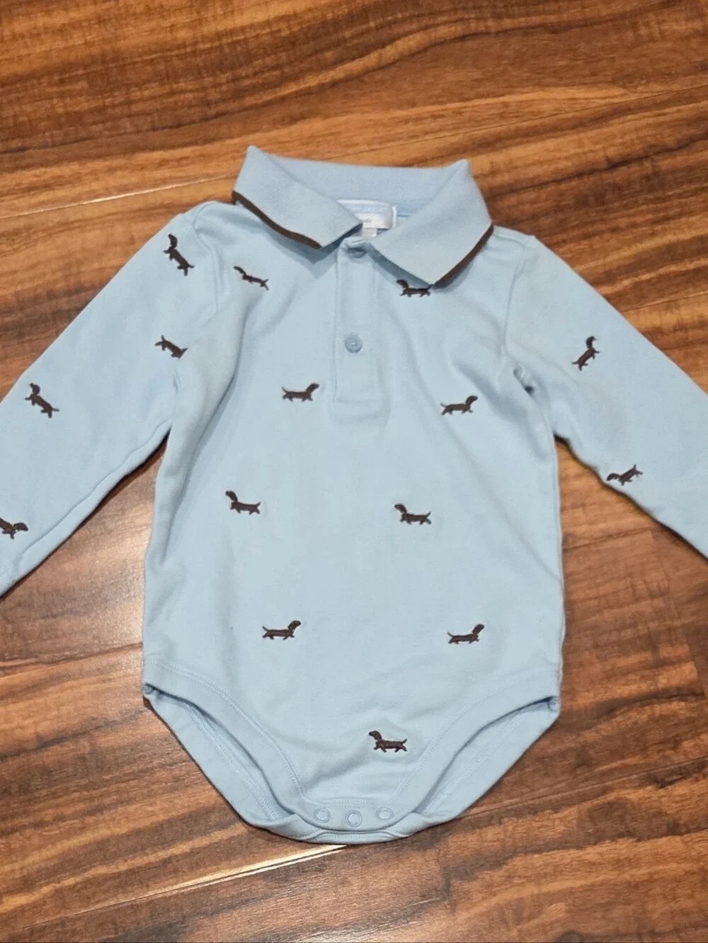 Janie and Jack EUC 6-12 Months Dachsund Bodysuit, Corduroy Overalls and Sweater